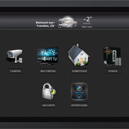iPad support mural avec keypad IP en noir